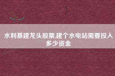 水利基建龙头股票,建个水电站需要投入多少资金