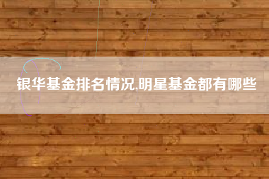 银华基金排名情况,明星基金都有哪些