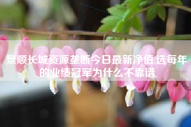 景顺长城资源垄断今日最新净值,选每年的业绩冠军为什么不靠谱
