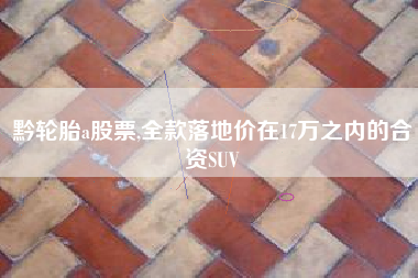 黔轮胎a股票,全款落地价在17万之内的合资SUV