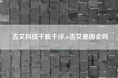 吉艾科技千股千评,st吉艾是国企吗