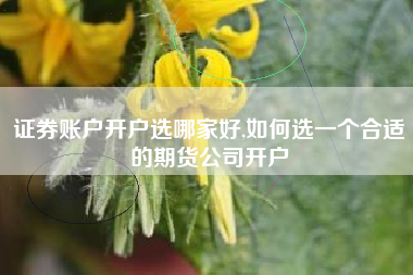 证券账户开户选哪家好,如何选一个合适的期货公司开户