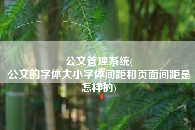 公文管理系统(
公文的字体大小字体间距和页面间距是怎样的) 公文管理系统(
公文的字体大小字体间距和页面间距是怎样的)