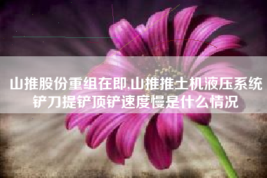 详细阅读:山推股份重组在即,山推推土机液压系统铲刀提铲顶铲速度慢是什么情况 山推股份重组在即,山推推土机液压系统铲刀提铲顶铲速度慢是什么情况