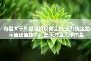 内盘大于外盘股价反而上涨,主力资金显示流出流出为何显示外盘大于内盘