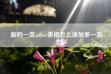 详细阅读:新的一页,office表格怎么添加多一页 新的一页,office表格怎么添加多一页