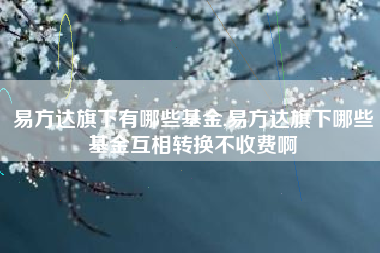 易方达旗下有哪些基金,易方达旗下哪些基金互相转换不收费啊