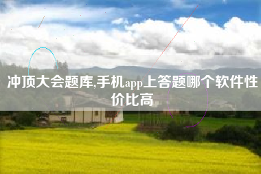 冲顶大会题库,手机app上答题哪个软件性价比高