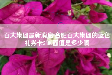 百大集团最新消息,合肥百大集团的蓝色礼券卡5800面值是多少啊