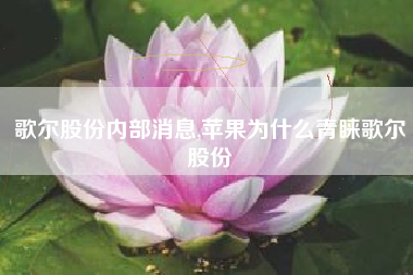 歌尔股份内部消息,苹果为什么青睐歌尔股份