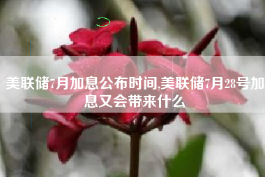 美联储7月加息公布时间,美联储7月28号加息又会带来什么