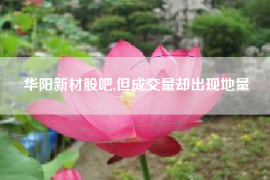 华阳新材股吧,但成交量却出现地量