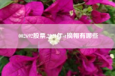 002692股票,2021年st摘帽有哪些