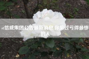 st信威集团公告最新消息,你见过亏得最惨的人