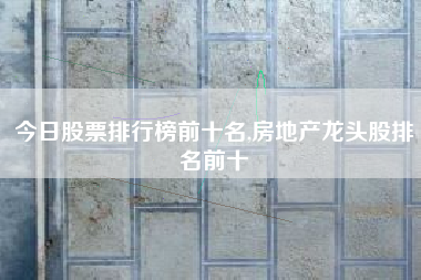 今日股票排行榜前十名,房地产龙头股排名前十