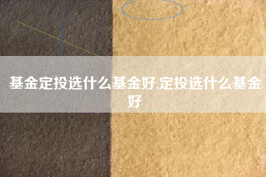 基金定投选什么基金好,定投选什么基金好