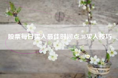 股票每日买入最佳时间点,30买入技巧