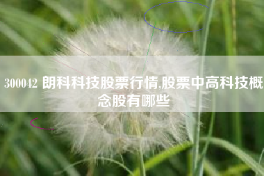 300042 朗科科技股票行情,股票中高科技概念股有哪些