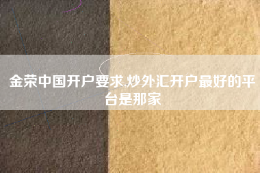金荣中国开户要求,炒外汇开户最好的平台是那家