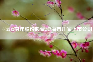 002212南洋股份股票,澄海有几家上市公司