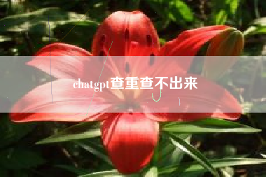 chatgpt查重查不出来