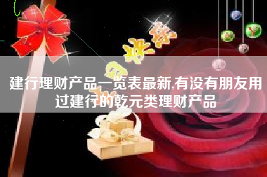 建行理财产品一览表最新,有没有朋友用过建行的乾元类理财产品