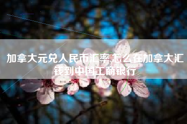 加拿大元兑人民币汇率,怎么在加拿大汇钱到中国工商银行