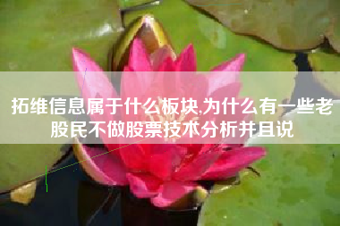 拓维信息属于什么板块,为什么有一些老股民不做股票技术分析并且说