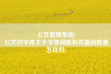 公文管理系统(
公文的字体大小字体间距和页面间距是怎样的) 公文管理系统(
公文的字体大小字体间距和页面间距是怎样的)