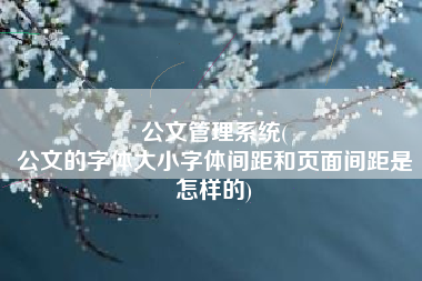 公文管理系统(
公文的字体大小字体间距和页面间距是怎样的) 公文管理系统(
公文的字体大小字体间距和页面间距是怎样的)