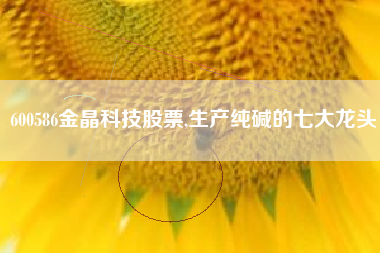 600586金晶科技股票,生产纯碱的七大龙头