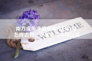 南方成份净值查询今日行情,
怎样去看一支基金可不可以买 南方成份净值查询今日行情,
怎样去看一支基金可不可以买