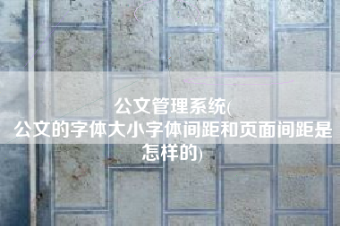 公文管理系统(
公文的字体大小字体间距和页面间距是怎样的) 公文管理系统(
公文的字体大小字体间距和页面间距是怎样的)