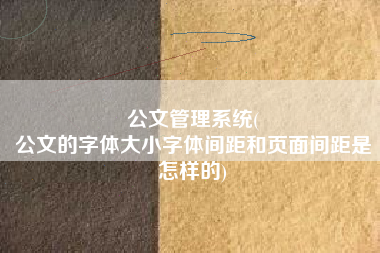 公文管理系统(
公文的字体大小字体间距和页面间距是怎样的) 公文管理系统(
公文的字体大小字体间距和页面间距是怎样的)