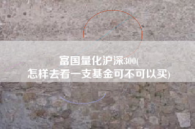 富国量化沪深300(
怎样去看一支基金可不可以买) 富国量化沪深300(
怎样去看一支基金可不可以买)