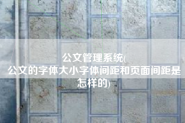 公文管理系统(
公文的字体大小字体间距和页面间距是怎样的) 公文管理系统(
公文的字体大小字体间距和页面间距是怎样的)