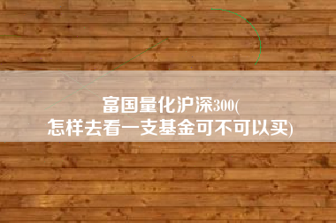 富国量化沪深300(
怎样去看一支基金可不可以买) 富国量化沪深300(
怎样去看一支基金可不可以买)