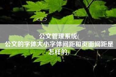 公文管理系统(
公文的字体大小字体间距和页面间距是怎样的) 公文管理系统(
公文的字体大小字体间距和页面间距是怎样的)
