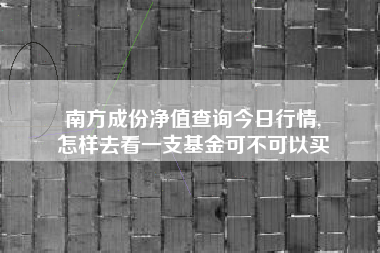 南方成份净值查询今日行情,
怎样去看一支基金可不可以买 南方成份净值查询今日行情,
怎样去看一支基金可不可以买