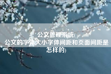公文管理系统(
公文的字体大小字体间距和页面间距是怎样的) 公文管理系统(
公文的字体大小字体间距和页面间距是怎样的)