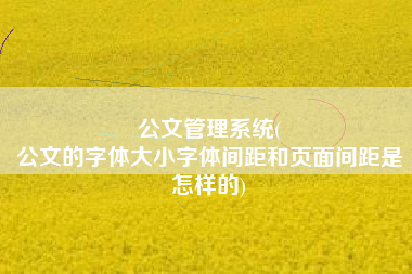 公文管理系统(
公文的字体大小字体间距和页面间距是怎样的) 公文管理系统(
公文的字体大小字体间距和页面间距是怎样的)