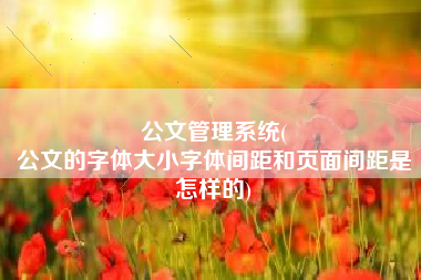 公文管理系统(
公文的字体大小字体间距和页面间距是怎样的) 公文管理系统(
公文的字体大小字体间距和页面间距是怎样的)