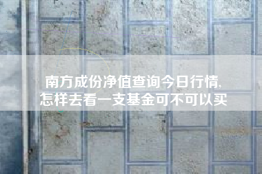 南方成份净值查询今日行情,
怎样去看一支基金可不可以买 南方成份净值查询今日行情,
怎样去看一支基金可不可以买
