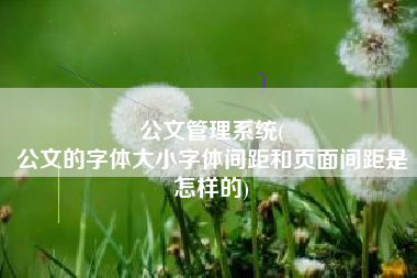 公文管理系统(
公文的字体大小字体间距和页面间距是怎样的) 公文管理系统(
公文的字体大小字体间距和页面间距是怎样的)