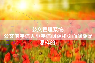 公文管理系统(
公文的字体大小字体间距和页面间距是怎样的) 公文管理系统(
公文的字体大小字体间距和页面间距是怎样的)