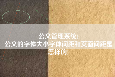 公文管理系统(
公文的字体大小字体间距和页面间距是怎样的) 公文管理系统(
公文的字体大小字体间距和页面间距是怎样的)