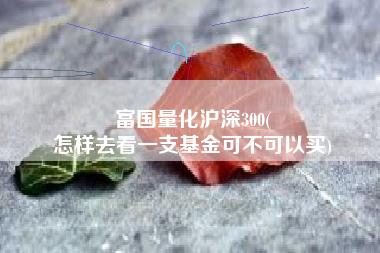 富国量化沪深300(
怎样去看一支基金可不可以买) 富国量化沪深300(
怎样去看一支基金可不可以买)