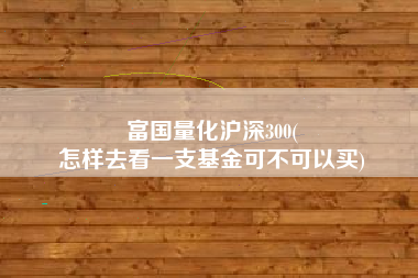 富国量化沪深300(
怎样去看一支基金可不可以买) 富国量化沪深300(
怎样去看一支基金可不可以买)