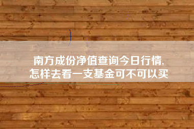 南方成份净值查询今日行情,
怎样去看一支基金可不可以买 南方成份净值查询今日行情,
怎样去看一支基金可不可以买