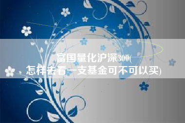 富国量化沪深300(
怎样去看一支基金可不可以买) 富国量化沪深300(
怎样去看一支基金可不可以买)